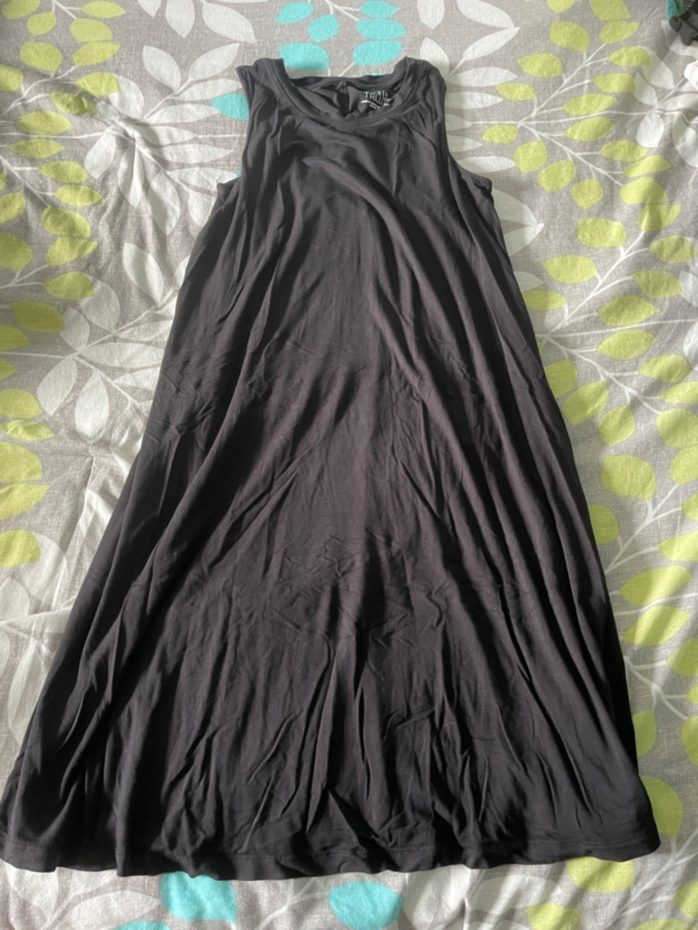 Time and Tru Black Sleeveless A-Line Maxi Dress